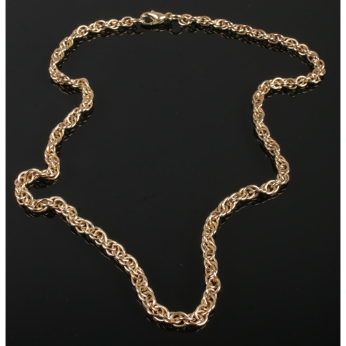 505 - A 9ct gold 18 inch chain. 17.73g Clasp stamped 9K.