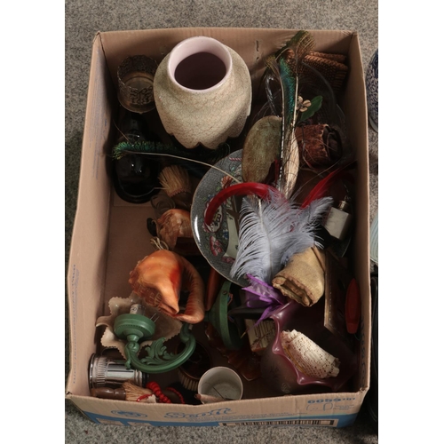 272 - A box of miscellaneous ceramics, glassware and collectables to include single Beswick penguin holdin... 