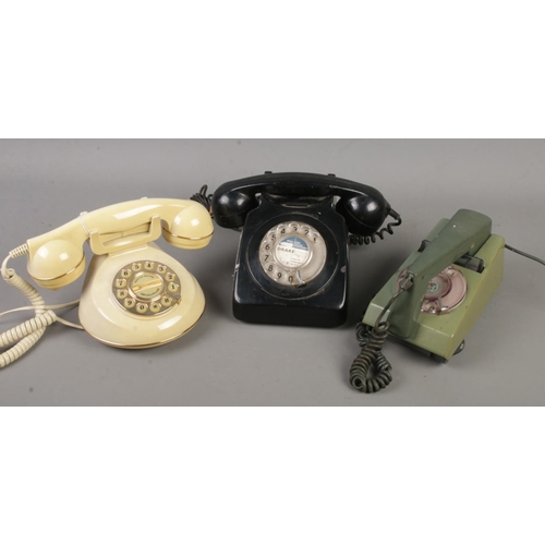 273 - Three vintage/retro telephones, including two rotary dial examples.