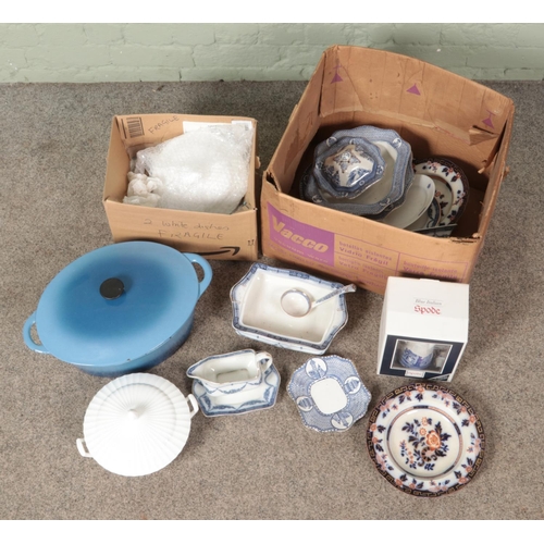 277 - A quantity of ceramics including Royal Coronaware and Royal Worcester as well as a boxed Spode oil d... 