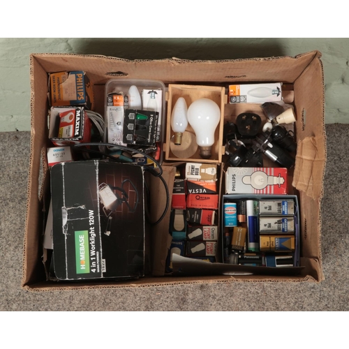 294 - A quantity of bulb and batteries for cameras, projectors and other items together with various adapt... 