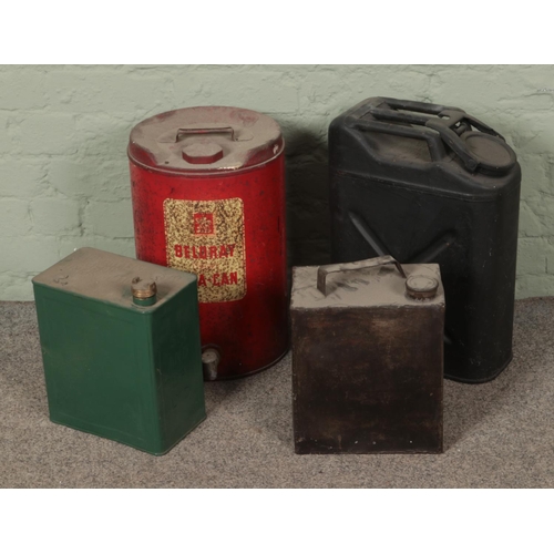 372 - A Beldray Para-can together with three other petrol cans including a military US Cavalier petrol can... 