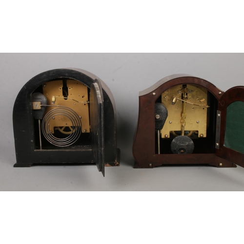 443 - Two Smith's Enfield mantle clocks to include oak and bakelite cased examples. One example bearing st... 