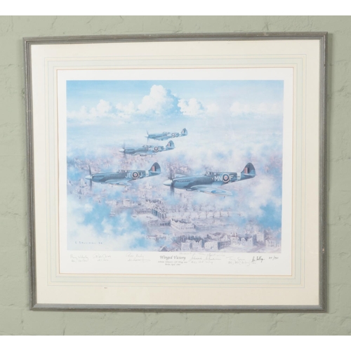 486 - Ron Belling (1933-1998) framed limited edition print titled Winged Victory. Signed by artist to lowe... 