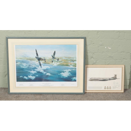 487 - Two framed aviation prints to include Graeme Lothian 'Combat Over Normandy'  and Dugald Cameron 'Nim... 