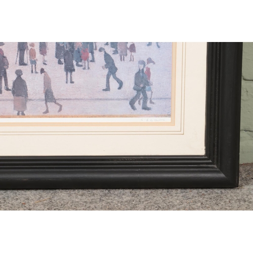 502 - L.S Lowry framed print titled Coming Home From The Mill. Signed in pencil (no certification or proof... 