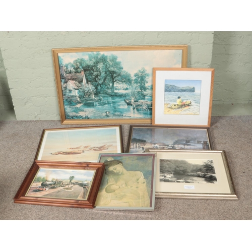 504 - A collection of framed prints to include Eric Day 'Desert Storm', The Haywain, Picasso, etc.