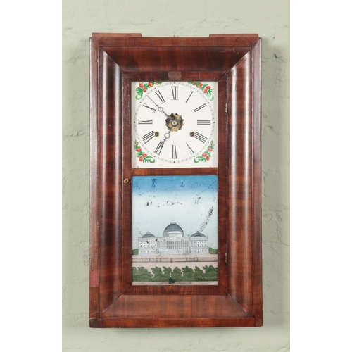 518 - An American Jerome & Co mahogany cased wall clock.