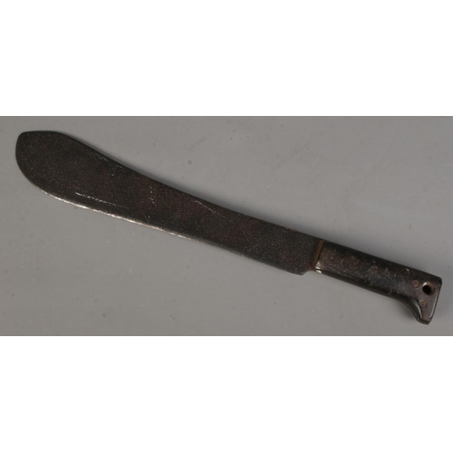 114 - A machete. Possibly military. Length of blade (37cm) CANNOT POST OVERSEAS