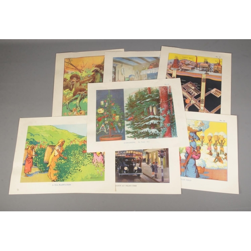 116 - A near complete folder of 1950's Enid Blyton Infant School Coloured Teaching Prints, from illustrato... 