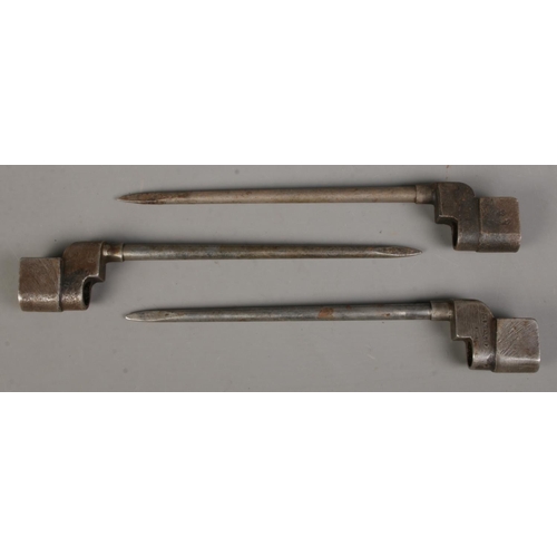 122 - Three military spike bayonets. CANNOT POST OVERSEAS