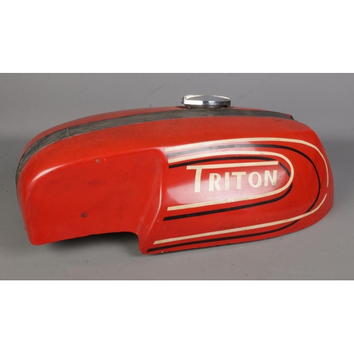 375 - A Triton motorcycle fuel tank, with chromed cap.