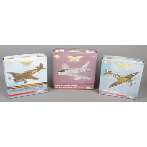 429 - Three boxed limited edition Corgi 'The Aviation Archive' 1:72 scale diecast model planes. Includes A... 