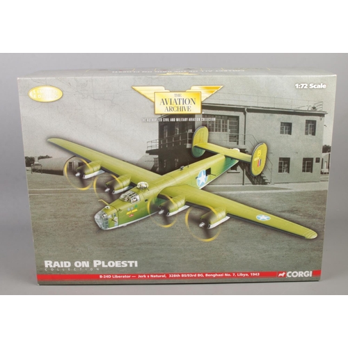 430 - A boxed limited edition Corgi 'The Aviation Archive' 1:72 scale diecast model plane. Raid on Ploesti... 