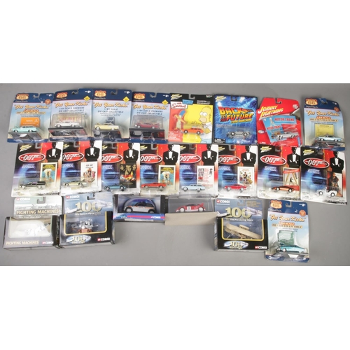 435 - A quantity of boxed diecast vehicles. Includes Johnny Lightning 007, Simpsons, Back to the Future, C... 