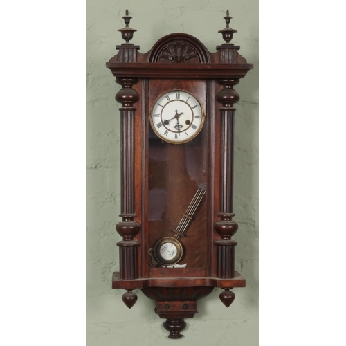 471 - A carved mahogany Junghans 8 day wall clock.