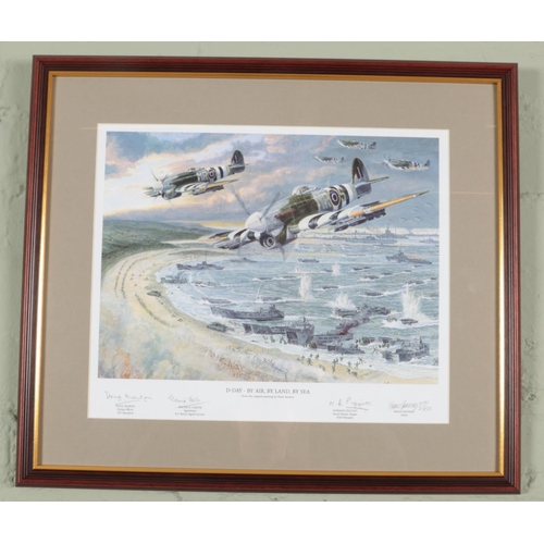 508 - Two framed limited edition military signed prints. One by Simon Fisher titled 'H.M.S. HOOD The Final... 