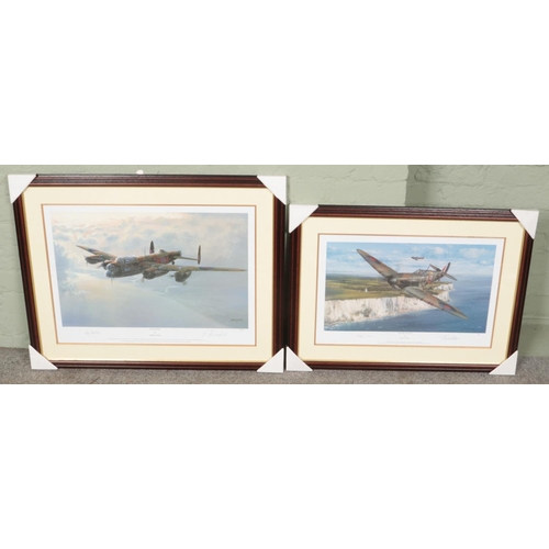 509 - Two framed Philip E. West limited edition signed military aircraft prints. One titled 'Defending The... 