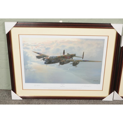 509 - Two framed Philip E. West limited edition signed military aircraft prints. One titled 'Defending The... 