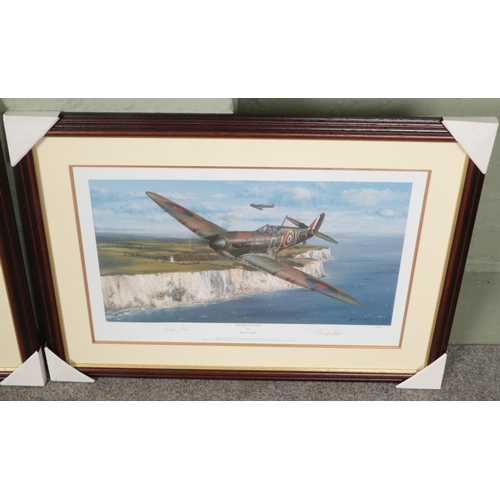 509 - Two framed Philip E. West limited edition signed military aircraft prints. One titled 'Defending The... 