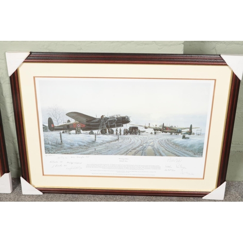 510 - Two large framed Philip E. West signed military aircraft prints. One titled 'Maximum Effort' and the... 