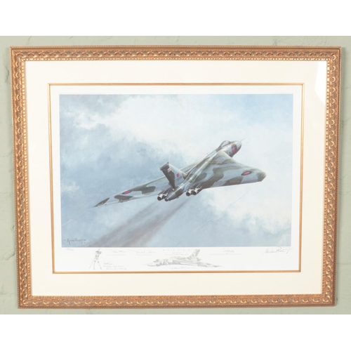 511 - A framed Michael Rondot limited edition signed print depicting a Vulcan aircraft. Titled 'The Loved ... 