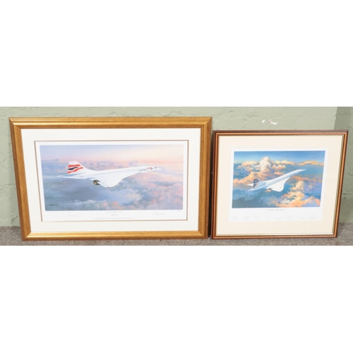 513 - Two framed limited edition signed Concorde prints. One by Phil E.West titled 'Queen of the Skies' an... 