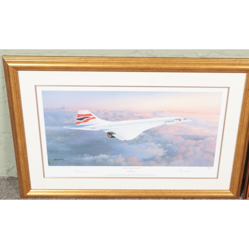 513 - Two framed limited edition signed Concorde prints. One by Phil E.West titled 'Queen of the Skies' an... 