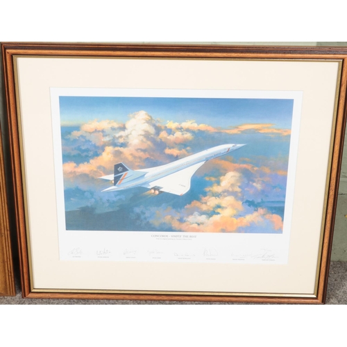 513 - Two framed limited edition signed Concorde prints. One by Phil E.West titled 'Queen of the Skies' an... 