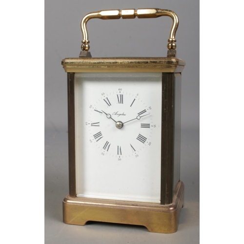 559 - A brass French Angelus carriage clock.