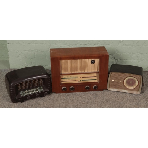 389 - Three vintage radios; Strad Model 511, Ferguson 329A and Bush DAC70.