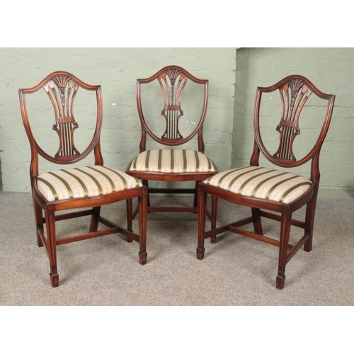 557 - A set of six Rackstraw style dining chairs, including two carvers.