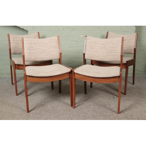 582 - A set of four mid-century Crannac teak dining chairs, designed by Arthur Edwards for John Hogg, in t... 