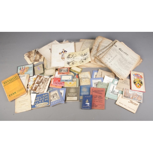 199 - A collection of assorted international vintage and antique ephemera to include Lacy's Dramatic Costu... 