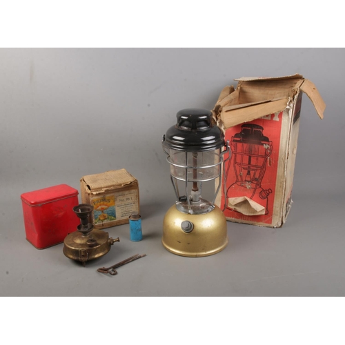 209 - A boxed gold based Tilley Lamp along with boxed Primus No.96 L camping stove.