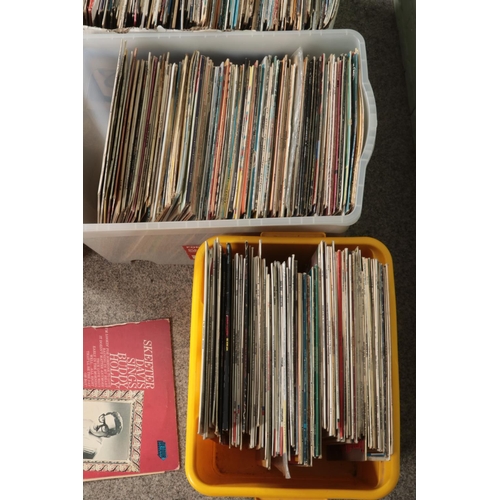 215 - Three boxes of assorted LP records of mainly country to include Connie Francis, Buck Owens, Johnny L... 