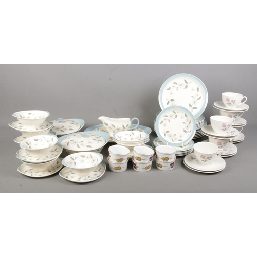 225 - A collection of part dinner services, to include Wedgwood Penshurst, Royal Doulton Pillar Rose and R... 