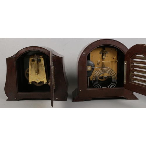 30 - Two Smiths Enfield bakelite mantle clocks.