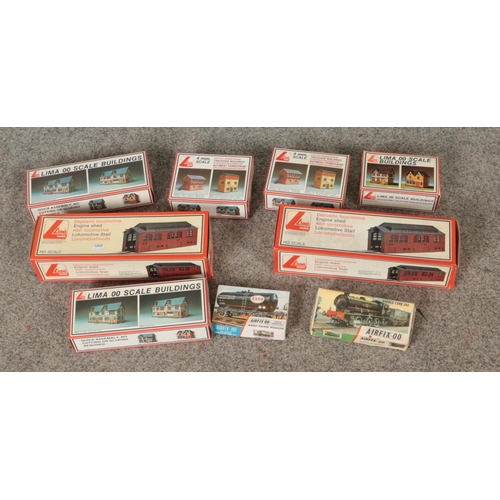 274 - A collection of boxed Lima trackside buildings and accessories and Airfix to include OO buildings, t... 