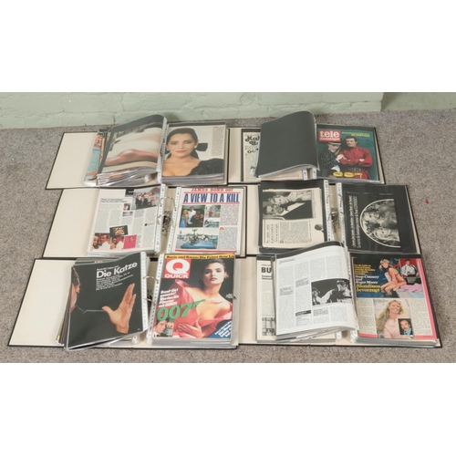 289 - Six folders containing a large collection of international James Bond related magazines and clipping... 