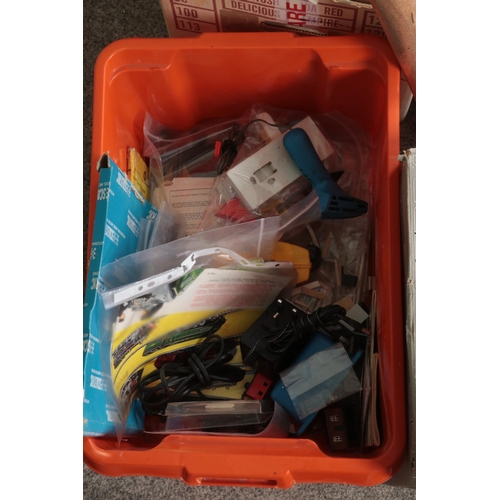 294 - Two boxes of assorted model railway spares, repairs and accessories to include boxed Hornby Zero-1 c... 