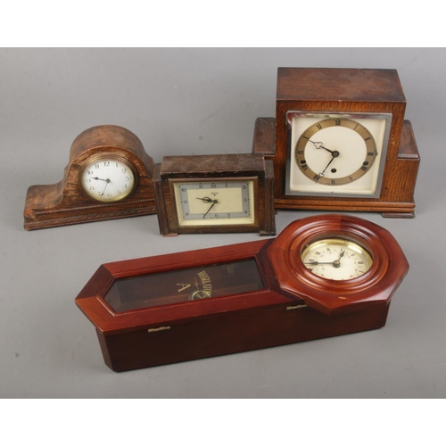 339 - A collection of clocks to include Imperial Art Deco style mantle clock, Newport, etc.