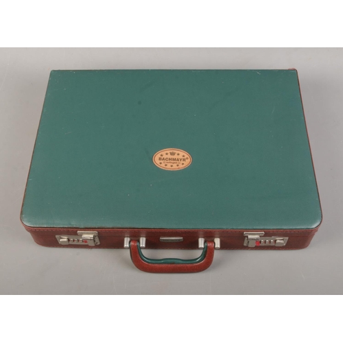 349 - A complete Bachmayr Solingen knife set in lockable case.