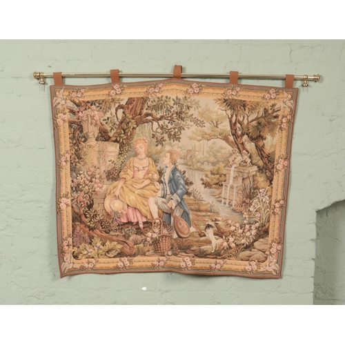 356 - A 1980s wall tapestry titled Jardin D'amour by Marc Waymel for The Franklin Mint.