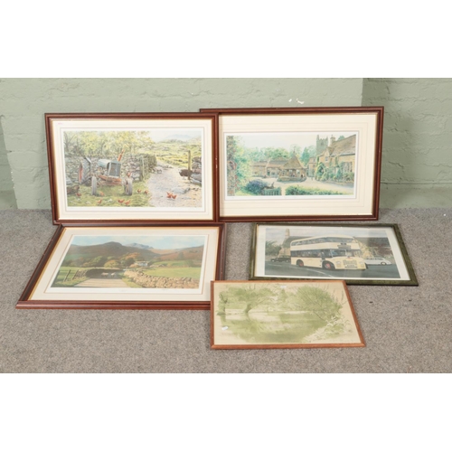 398 - A collection of framed prints to include Graham Carver and Peter Symonds. Most depicting landscape a... 