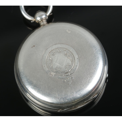 430 - A Victorian H White Manchester silver open faced pocket watch with roman numerals, subsidiary second... 