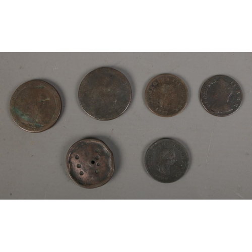 431 - A collection of Georgian pennies and half pennies to include 'cartwheel' and early 1730 example.