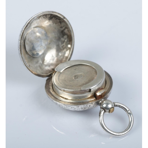 475 - A silver sovereign case, with loop handle, blank shield crest and scrolled detailing. Assayed for Lo... 