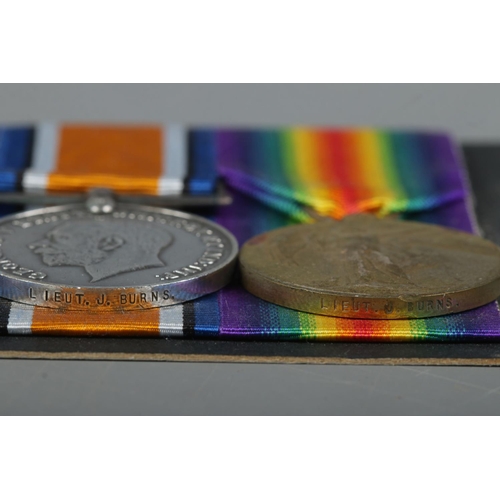 492 - A WWI trio of medals, awarded to Corporal Lieutenant Joseph Burns, 11497, Manchester Regiment. With ... 