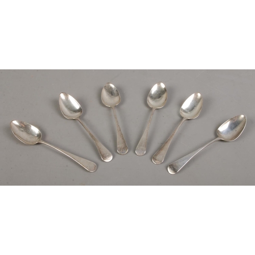 498 - A set of six George IV silver teaspoons. Assayed London, 1826 by Chares Eley. Total weight: 90g.